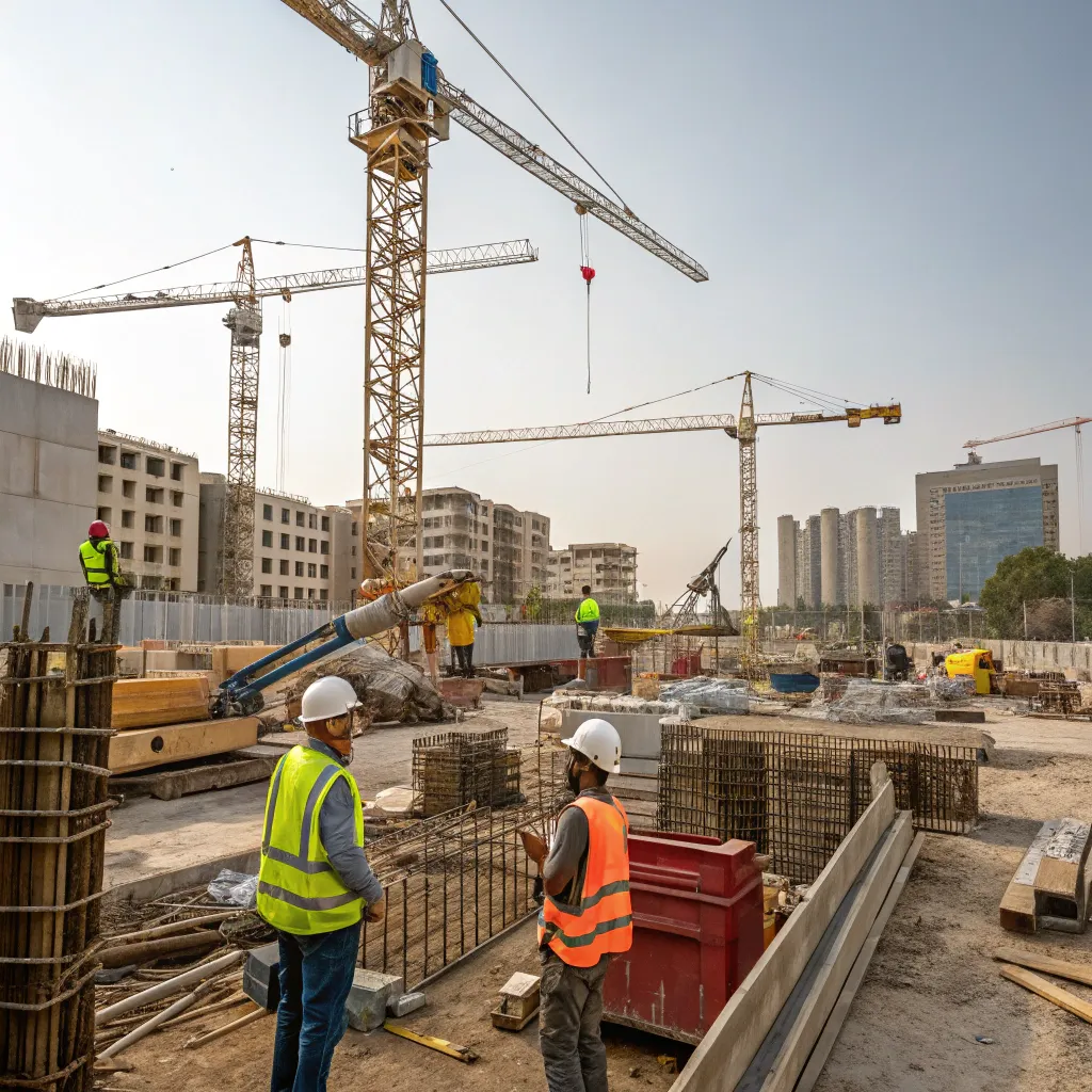 Construction Site with Cranes
